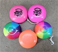 5pc Neon Rubber & Plastic Yo-Yos