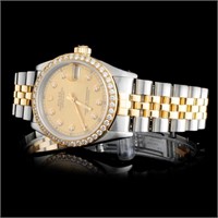 36mm Rolex DateJust Watch with YG/SS & Diamonds