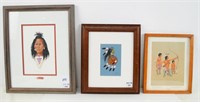 Three Native American Paintings and Prints