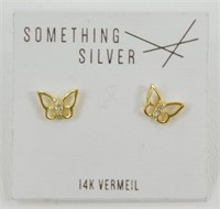 NEW 14K Vermeil Something Silver Earrings