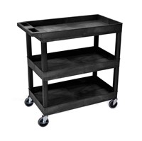 LUXOR EC111-B Tub Storage Cart 3 Shelves -