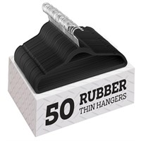 Rubber Coated Plastic Hangers, 50pk Non Slip