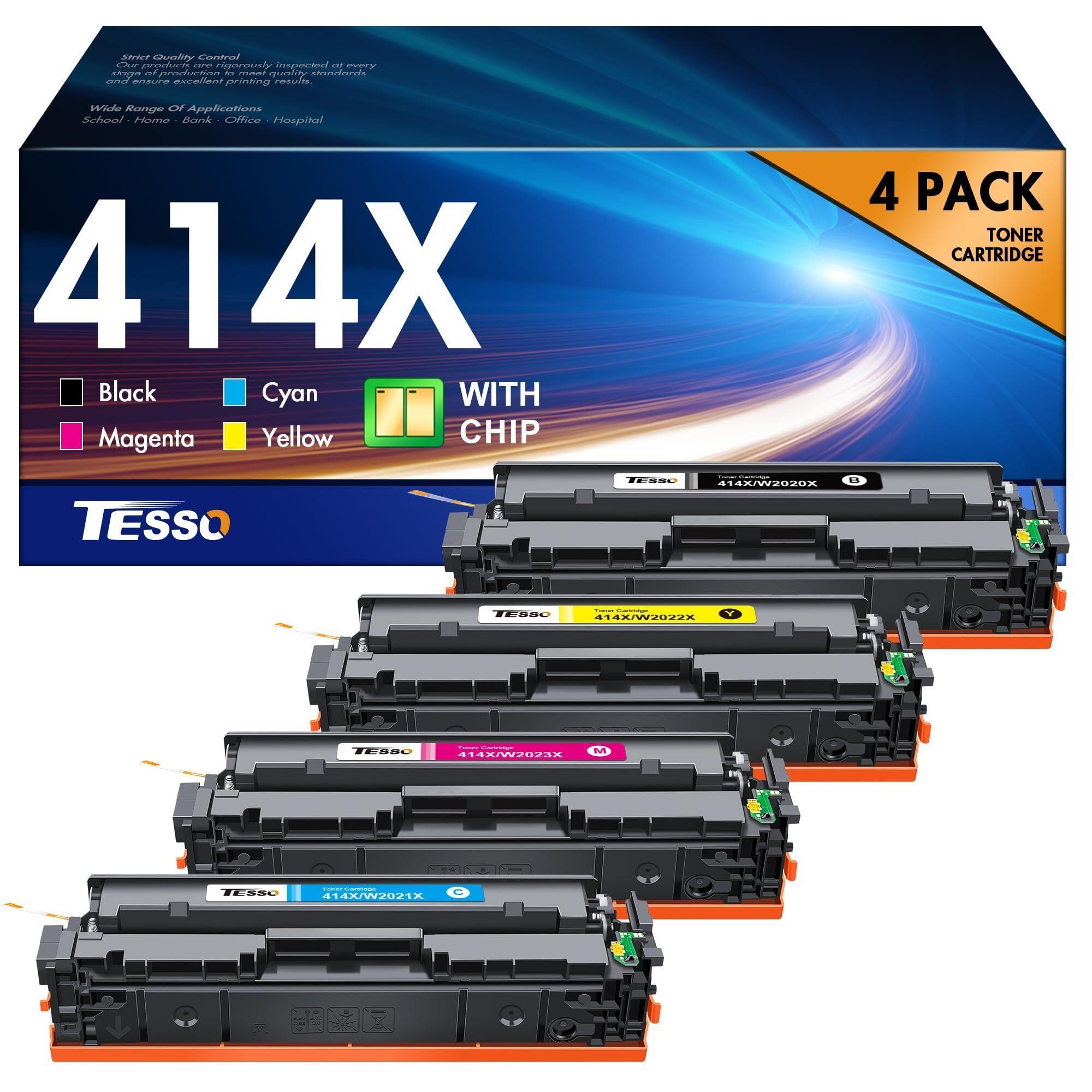 414X Toner Cartridges 4 Pack High Yield with Chip