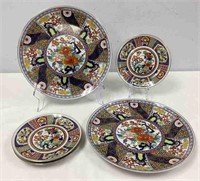 Five Imari Japanese Porcelain Plates
