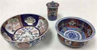 Three Hand-Painted Imari Pieces