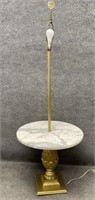 Vintage Marble-Top Lamp Table