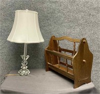 Table Lamp and Magazine Rack