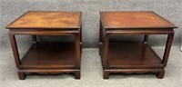 Pair Henredon Chinese Chippendale End Tables