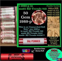 THIS AUCTION ONLY! BU Shotgun Lincoln 1c roll, 198