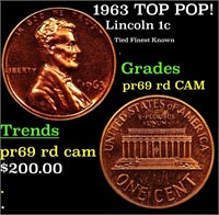 Proof 1963 Lincoln Cent TOP POP! 1c Graded pr69 rd