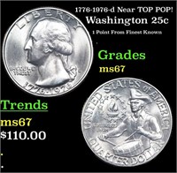 1776-1976-d Washington Quarter Near TOP POP! 25c G