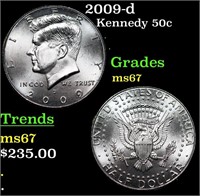 2009-d Kennedy Half Dollar 50c Grades GEM++ Unc