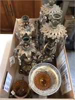 Decorative Candlestick Holders w/Crystals