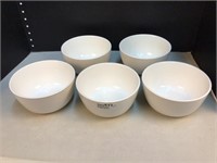(5) White Ceramic Bowls