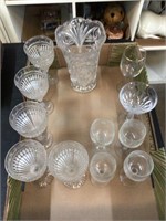 (11) Stemware, (1) Vase, Glass & Crystal
