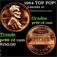 Proof 1964 Lincoln Cent TOP POP! 1c Graded pr69 rd