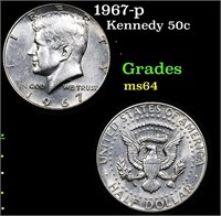 1967-p Kennedy Half Dollar 50c Grades Choice Unc