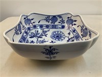 Meissen Blue Onion Square Bowl