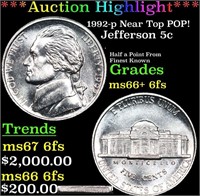 ***Auction Highlight*** 1992-p Jefferson Nickel Ne