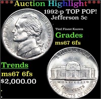 ***Auction Highlight*** 1992-p Jefferson Nickel TO