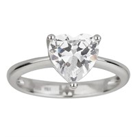 decadence sterling silver Rhodium 8mm Heart Cut Cu