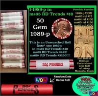 THIS AUCTION ONLY! BU Shotgun Lincoln 1c roll, 198