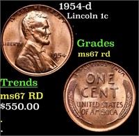 1954-d Lincoln Cent 1c Grades GEM++ Unc RD