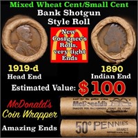 Lincoln Wheat Cent 1c Mixed Roll Orig Brandt McDon