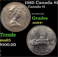 1980 Canada $1 Canada Dollar 1 Grades Choice+ Unc