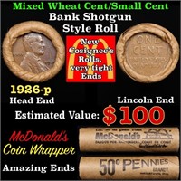 Lincoln Wheat Cent 1c Mixed Roll Orig Brandt McDon