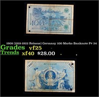 1908 (1918-1922 Reissue) Germany 100 Marks Banknot