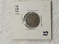 1866 3 Cent Piece VF