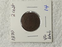 1870 2 Cent Piece VG