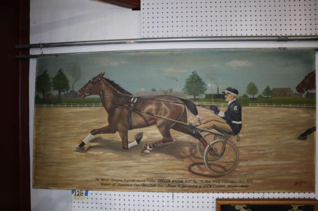 World Champion Trotter Oil Painting 28' x 56 1/2"