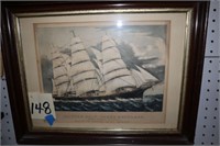 Currier & Ives Clipper Ship Three Brothers