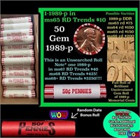 THIS AUCTION ONLY! BU Shotgun Lincoln 1c roll, 198
