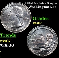 2017-d Frederick Douglas Washington Quarter 25c Gr