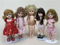 (5) Hard Plastic Dolls