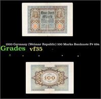 1920 Germany (Weimar Republic) 100 Marks Banknote