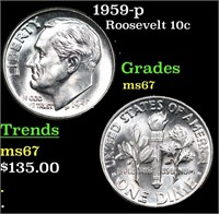 1959-p Roosevelt Dime 10c Grades GEM++ Unc