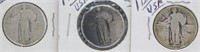 (3) Standing Liberty Silver Quarters. Dates