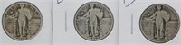 (3) 1930 Standing Liberty Silver Quarters.