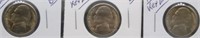 (3) 1950-D Key Date UNC/BU Jefferson Nickels.