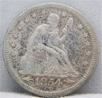 1854 with Arrows Seated Liberty Silver Quarter.