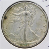 1936 Nice Walking Liberty Silver Half Dollar.
