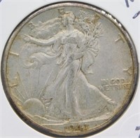 1941 Nice Walking Liberty Silver Half Dollar.