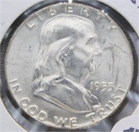 1953 UNC Franklin Silver Half Dollar.