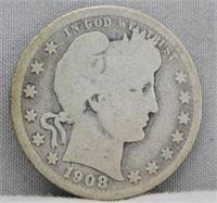 1908-D Barber Quarter, G.