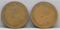 (2) 1928 Canadian Small Cents, VG.