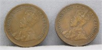 (2) 1932 Canadian Small Cents, VG.
